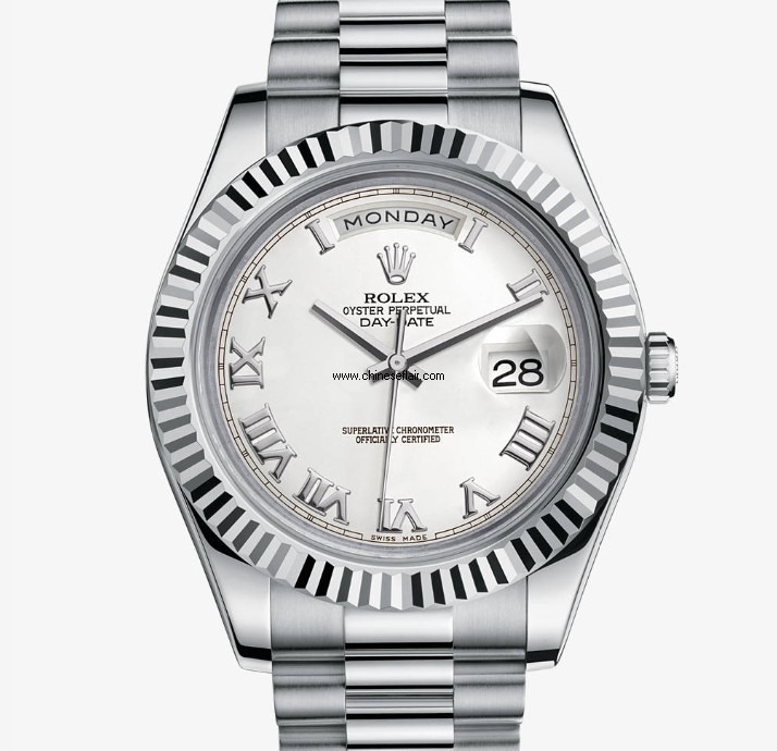 Rolex Day Date II 41 mm white dial stainless steel Watch